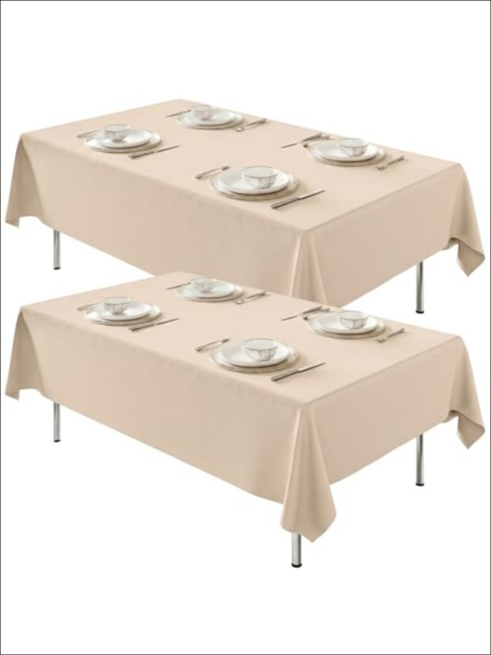 2 Pack 60x102 Inch Rectangle Polyester Tablecloths Dining Table Cover